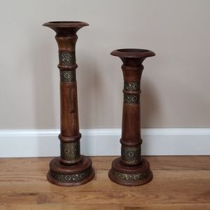 Set of candle stick/pillar holders